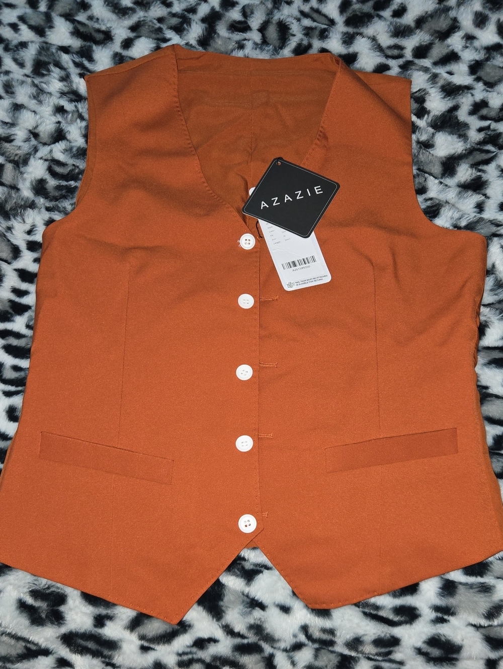 Azazie Men's Vest in Burnt Orange
